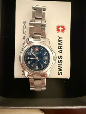 Swiss Army Women's Stainless Steel Watch with Blue Dial